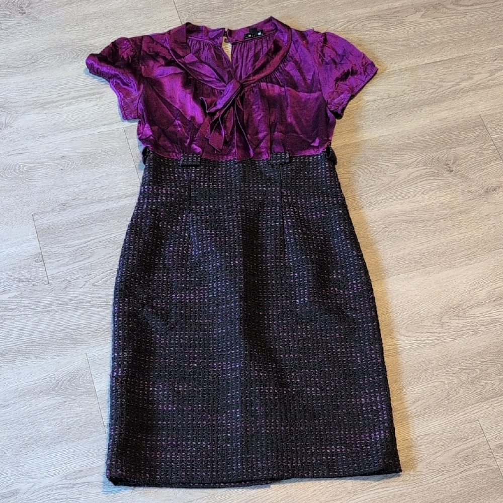 Elegant Purple and Black Women's Dress